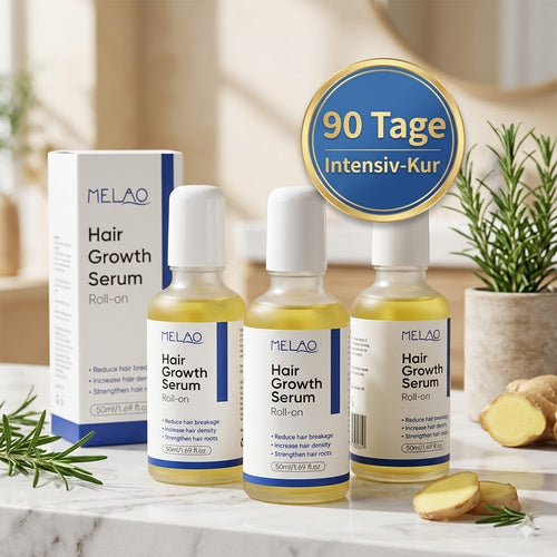 MELAO Haarwachstums-Serum Roll-on (50ml) | Anti-Haarausfall & Kopfhaut-Massage | Wurzelstärkung & Dichteres Haar | Für Damen & Herren | Präzise Anwendung